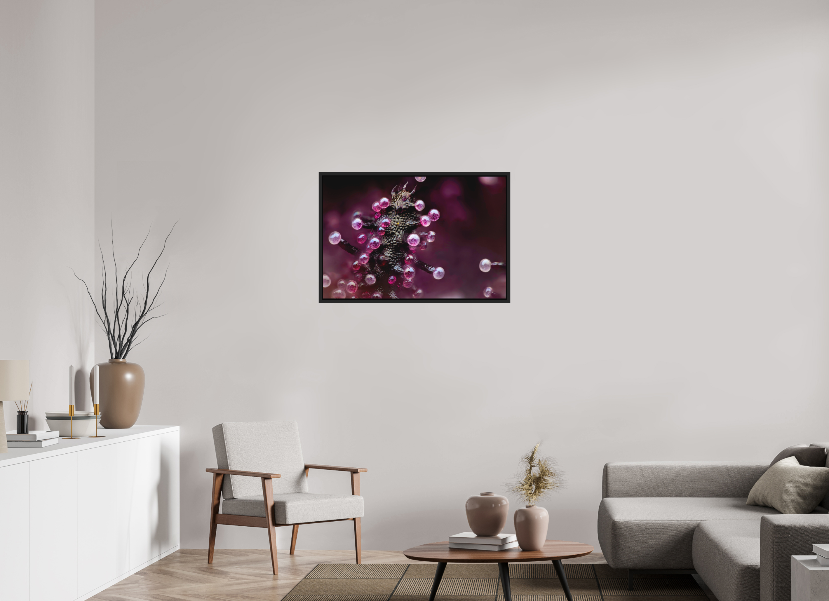 36 x 24″, Fuji Crystal Basel 0.6 Matte Black Frame Cosmic Coral