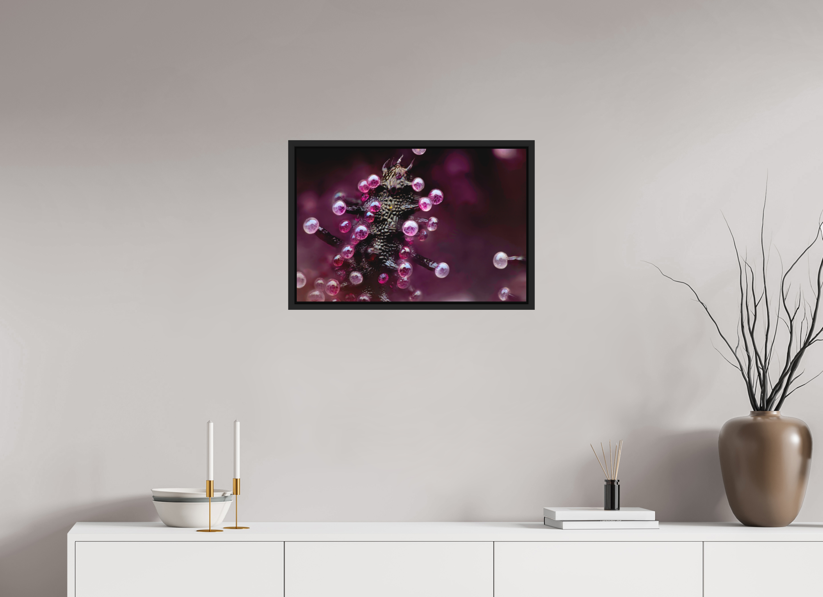 24 x 16″, Fuji Crystal Basel 0.6 Matte Black Frame Cosmic Coral